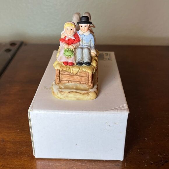 Disney Colonial Village Geo Z Lefton 1987 haywagon horse drawn carriage w/ box - Picture 7 of 9